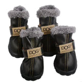 Gemütliche Hundeschneestiefel im eleganten Lederdesign