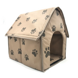 Zusammenklappbares Haustierhaus für Hunde und Katzen im Pfoten-Design
