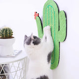 Katzenskratzmatte Cactus & Fisch – Sisal Kratzspielzeug für Katzen, ideal für Wand- und Bodenmontage
