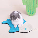 Katzenskratzmatte Cactus & Fisch – Sisal Kratzspielzeug für Katzen, ideal für Wand- und Bodenmontage