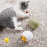 Interaktives Katzenspielzeug in Eiform – Spielzeug mit beweglichem Ball für Katzen" 

Here are a few alternative suggestions:

1. "Eiformiges Interaktives Katzenspielzeug – Mit Beweglichem Ball für Katzen"
2. "Katzenspielzeug in Eiform – Interaktive Spiel
