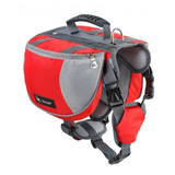 Verstellbarer und wasserdichter Hunde-Rucksack für Outdoor-Abenteuer – Rot und Grau