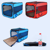 Klappbare Haustiertransportbox mit Netzfenstern und bequemer Matte