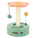 Interaktiver Katzenkratzbaum Sonnenblume – Kratzsäule mit Spielzeug und Spielbereich für Katzen