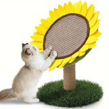 Sisal-Kratzbaum für Katzen mit Sonnenblumen-Design