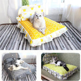 Katzenbett mit Rückenlehne – Gemütliches Haustierbett mit Kissen für Katzen und kleine Hunde
