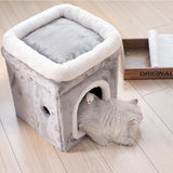 Faltbares Katzenbett mit Kuschelhöhle und Spielzeug – Gemütliche Katzenhöhle mit Liegefläche