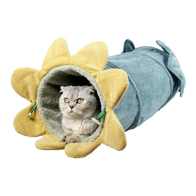 Blumenförmiger Katzentunnel – Weicher Spieltunnel für Ihre Katze