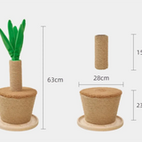 Katzenkratzbaum mit Sisal und weichen Blättern – Ideal für Zuhause