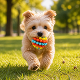 Farbenfroher Hundekau-Ball mit Noppen