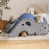 Faltbarer Elefanten-Katzen-Spieltunnel aus Filz mit gemütlichem Bett – Verbindbares Design
