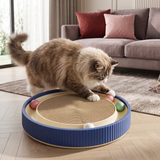 Interaktives Kratzbrett für Katzen mit Rollbällen und Relaxzone