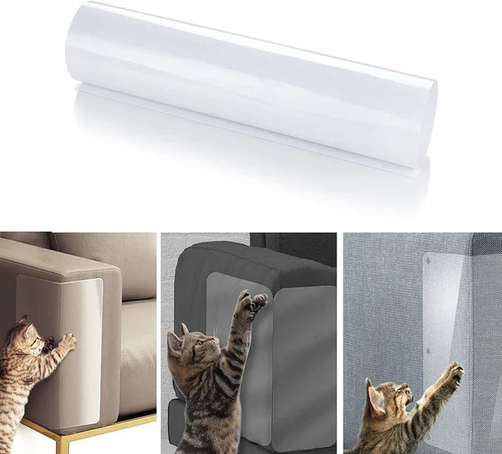 Transparenter selbstklebender Kratzschutz für Katzenmöbel