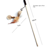 Interaktives Katzenspielzeug-Set – Naturspielzeug mit Federn und Glöckchen