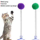 Federball mit Saugnapf – Interaktives Spielzeug für Katzen