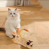 Sisal-Fisch Katzenspielzeug – Natürliches Beute-Spielzeug mit Federn für verspielte Katzen