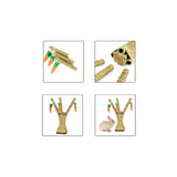 Baumförmiger Katzenkratzbaum – Sisal-Kratzbaum mit Karotten-Spielzeugen