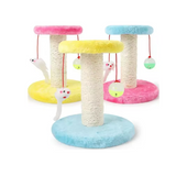 Interaktiver Katzenkratzbaum mit Spielzeug – Kratzsäule mit Ball und Maus