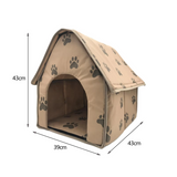 Zusammenklappbares Haustierhaus für Hunde und Katzen im Pfoten-Design