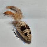 Sisal-Fisch Katzenspielzeug – Natürliches Beute-Spielzeug mit Federn für verspielte Katzen