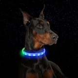 USB-aufladbares LED-Hundehalsband mit mehreren Farbmodi – Optimale Sichtbarkeit bei Nacht