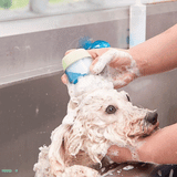Silikon-Duschbürste für Haustiere mit integriertem Shampoo-Behälter – Sanfte Fellpflege