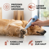 Haustier Pfoten Trimmer – Geräuscharmer, kabelloser Grooming-Trimmer für Hunde und Katzen