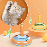 Elektronisches Katzenspielzeug mit Federn und Ball – Interaktives Spielvergnügen für Katzen