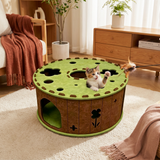4-in-1 Faltbares Katzen-Tunnelhaus – Interaktives Versteck, Kratzbaum und Spielplatz