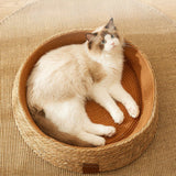 Handgefertigtes Rattan Kratzbett für Katzen