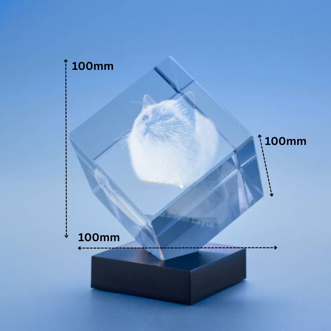 Individueller 2D/3D Kristallwürfel mit Lasergravur