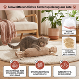 Nachhaltiges Jutekatzenspielzeug mit Katzenminze – Robuste interaktive Spieltasche