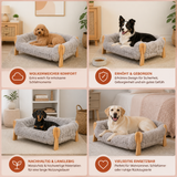 Elegantes, erhöhtes Hundebett aus hochwertigem Massivholz